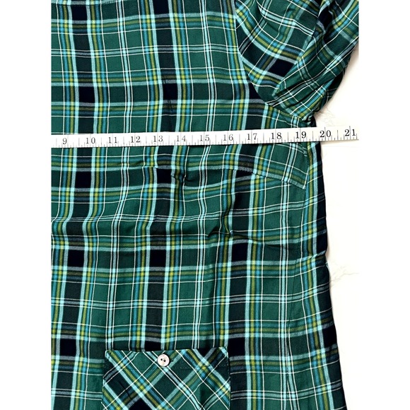 NWOT J. Jill Boat neck pullover top with 3/4 sleeves in green plaid, size S - Picture 6 of 8